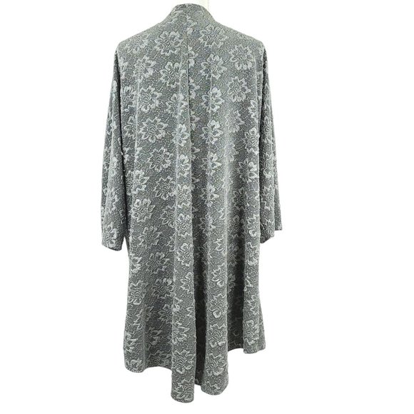 LuLaRoe Open Front 3/4 Sleeve Cardigan Sweater Womens Size L Grey Floral - Picture 4 of 15